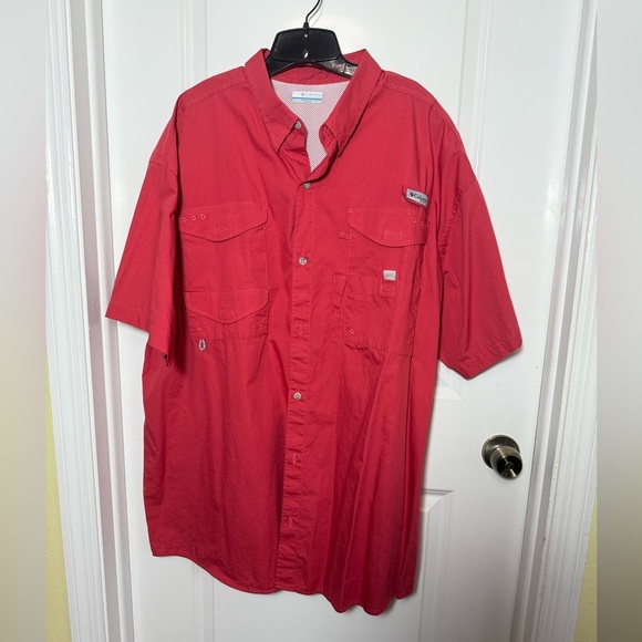 Columbia Red Casual Button Down Shirt - Picture 1 of 7